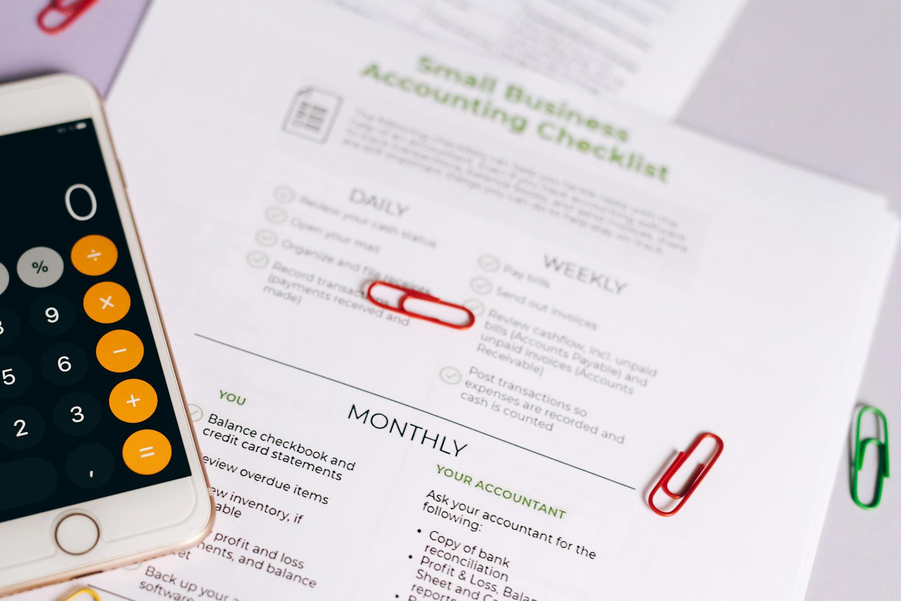 Business checklist planning