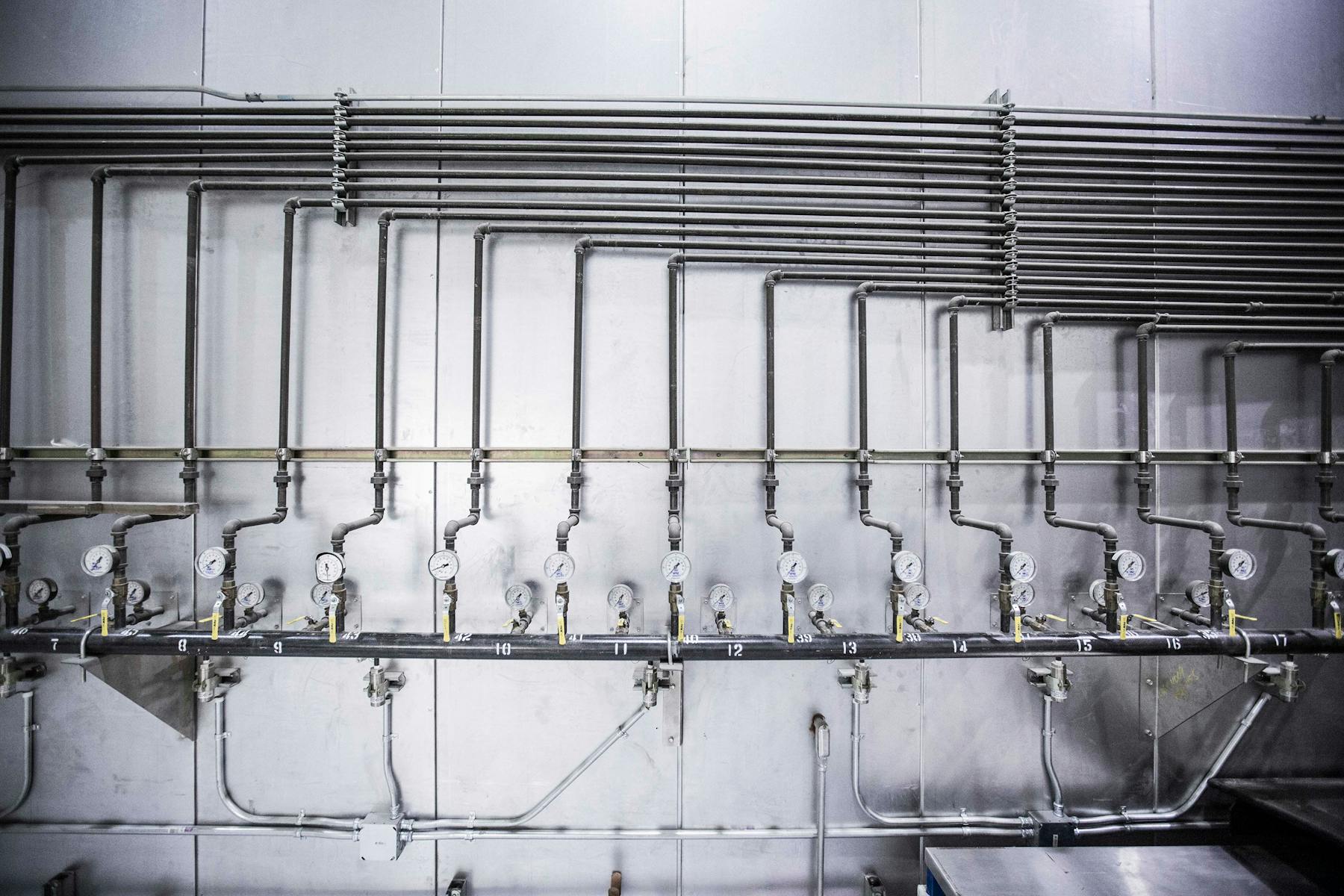 Industrial pipes with gauges