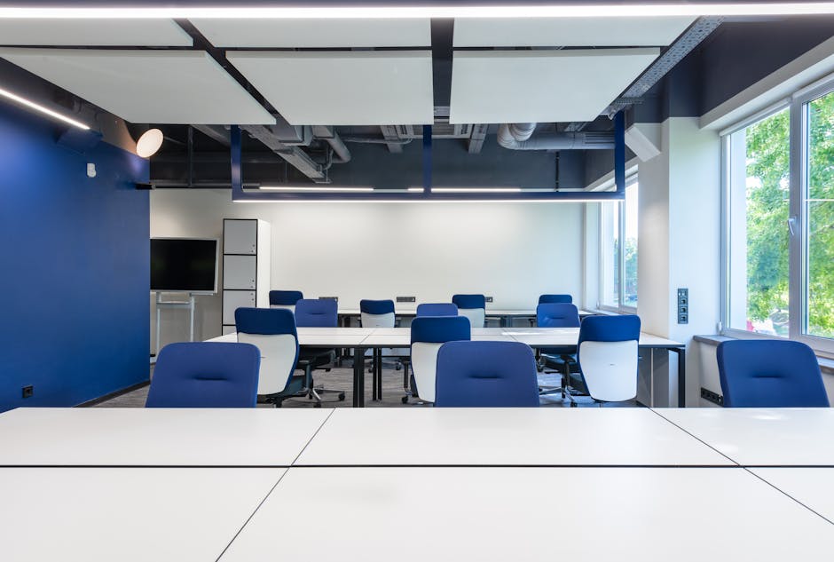 Simple clean modern workspace representing streamlined startup operations